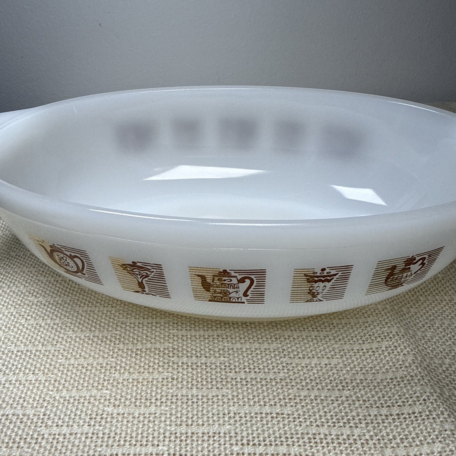 Vintage Glasbake Milk Glass Oval Casserole Dish 1 qt Early American Kitchen