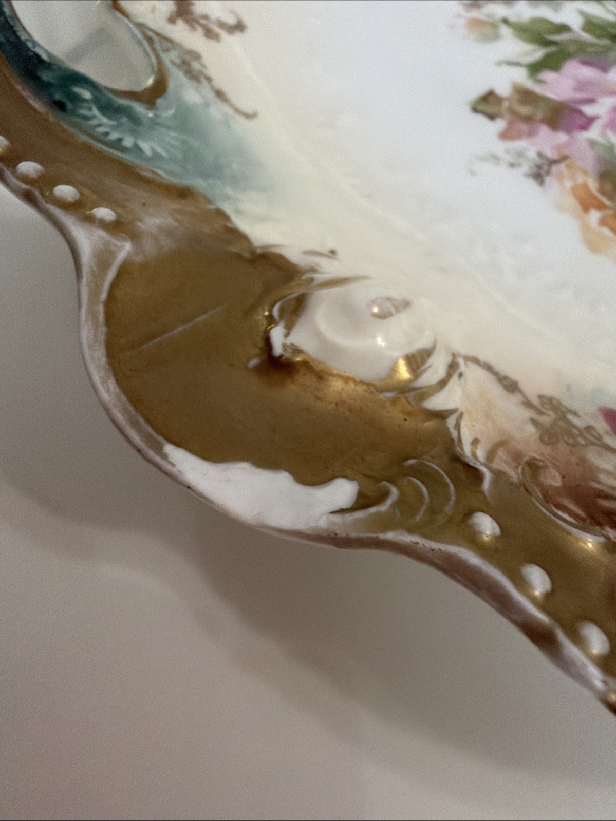 Antique RS Prussia RED MARK Handled Cake Plate – Pink Cabbage Roses Gold Gilt
