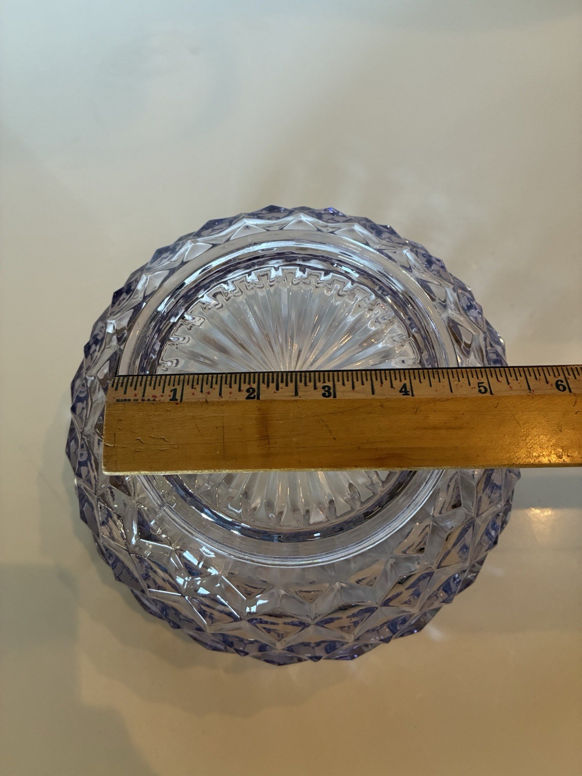 Antique/Vintage Fostoria American Glass Rose Bowl Centerpiece Cube Pattern Set 2