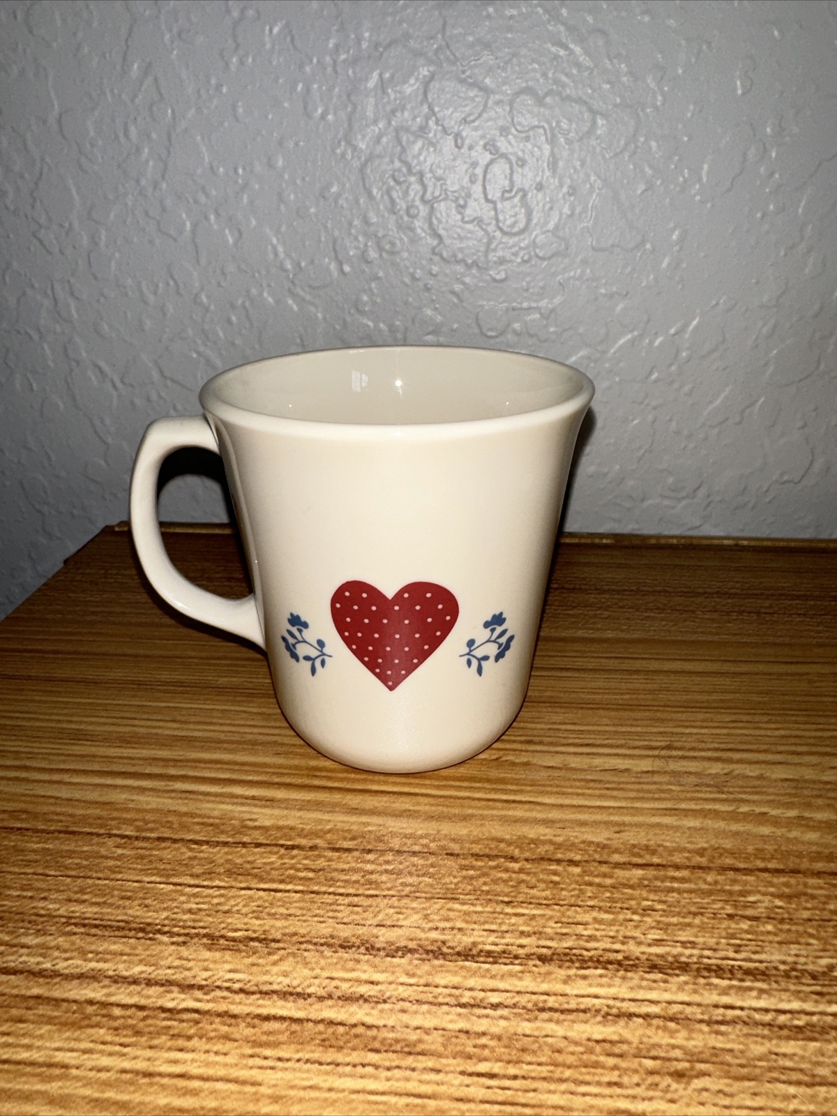 Corelle Hometown 3.5”in Individual Coffee Tea Cup Mug Red Heart House Flowers