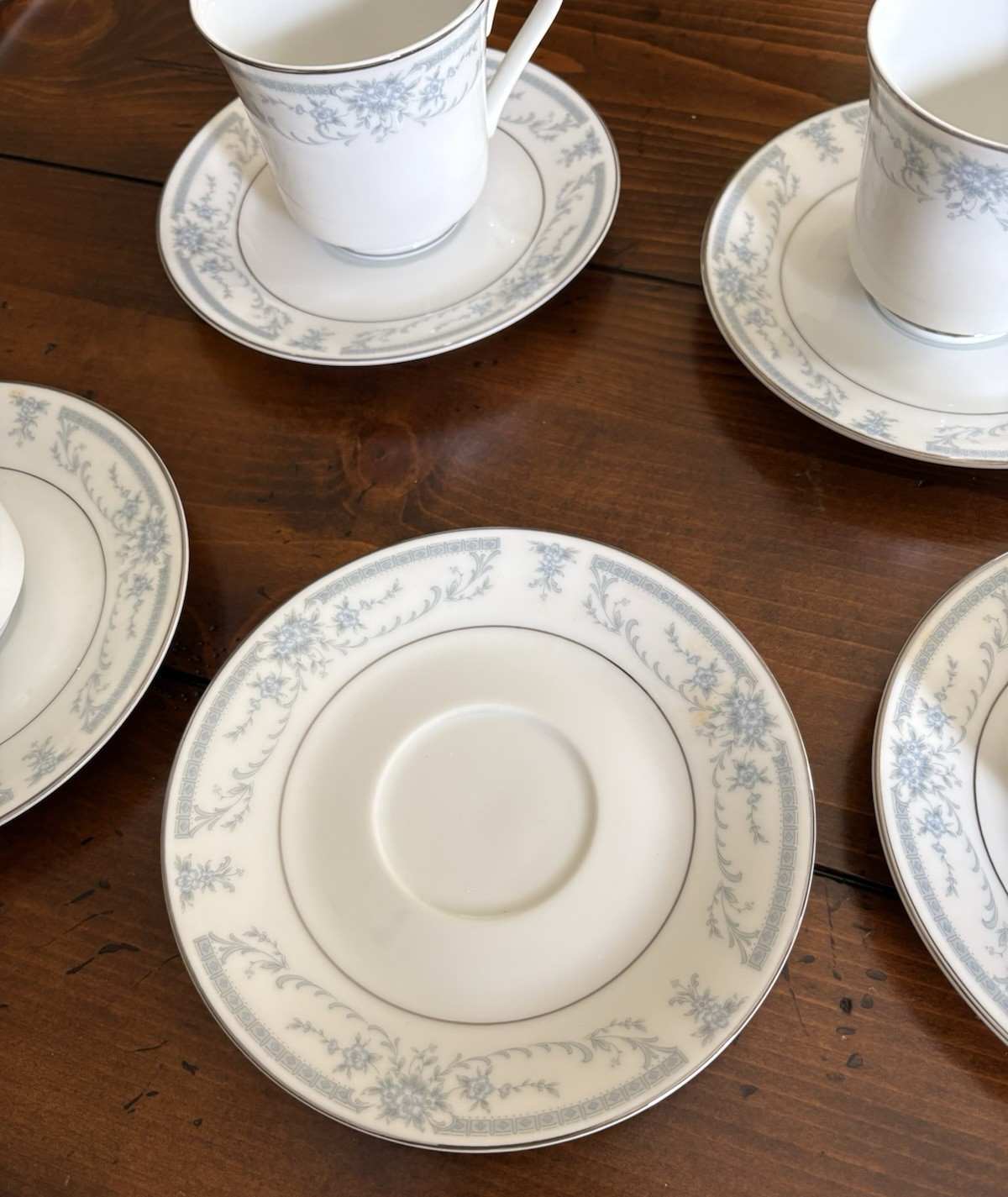 Blue Whisper China By Sheffield-Coffee/Tea Cup & Saucer Replacements (5) – 1985