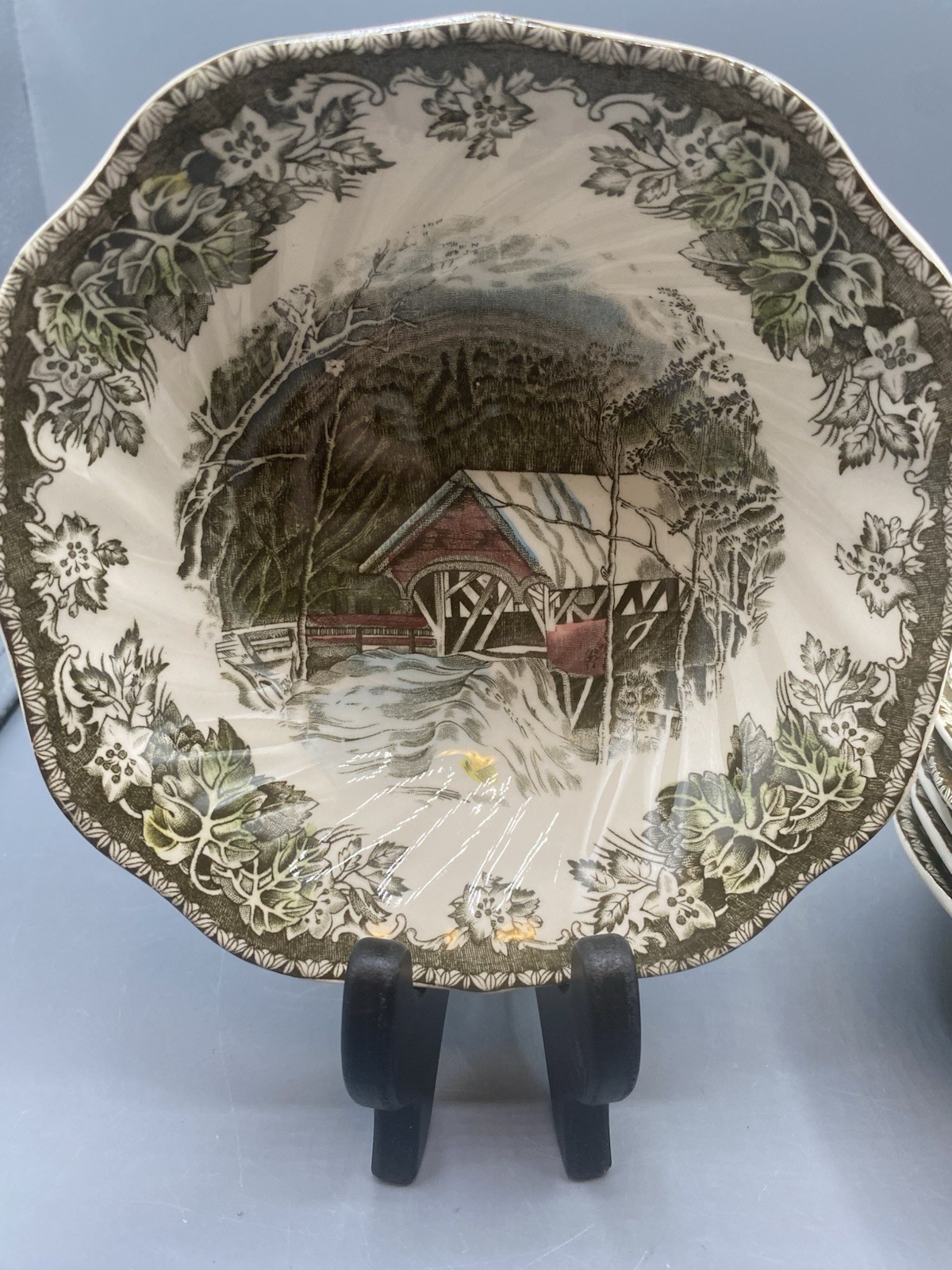(6) Johnson Brothers Friendly Village The Covered Bridge 6.25″ Bowls