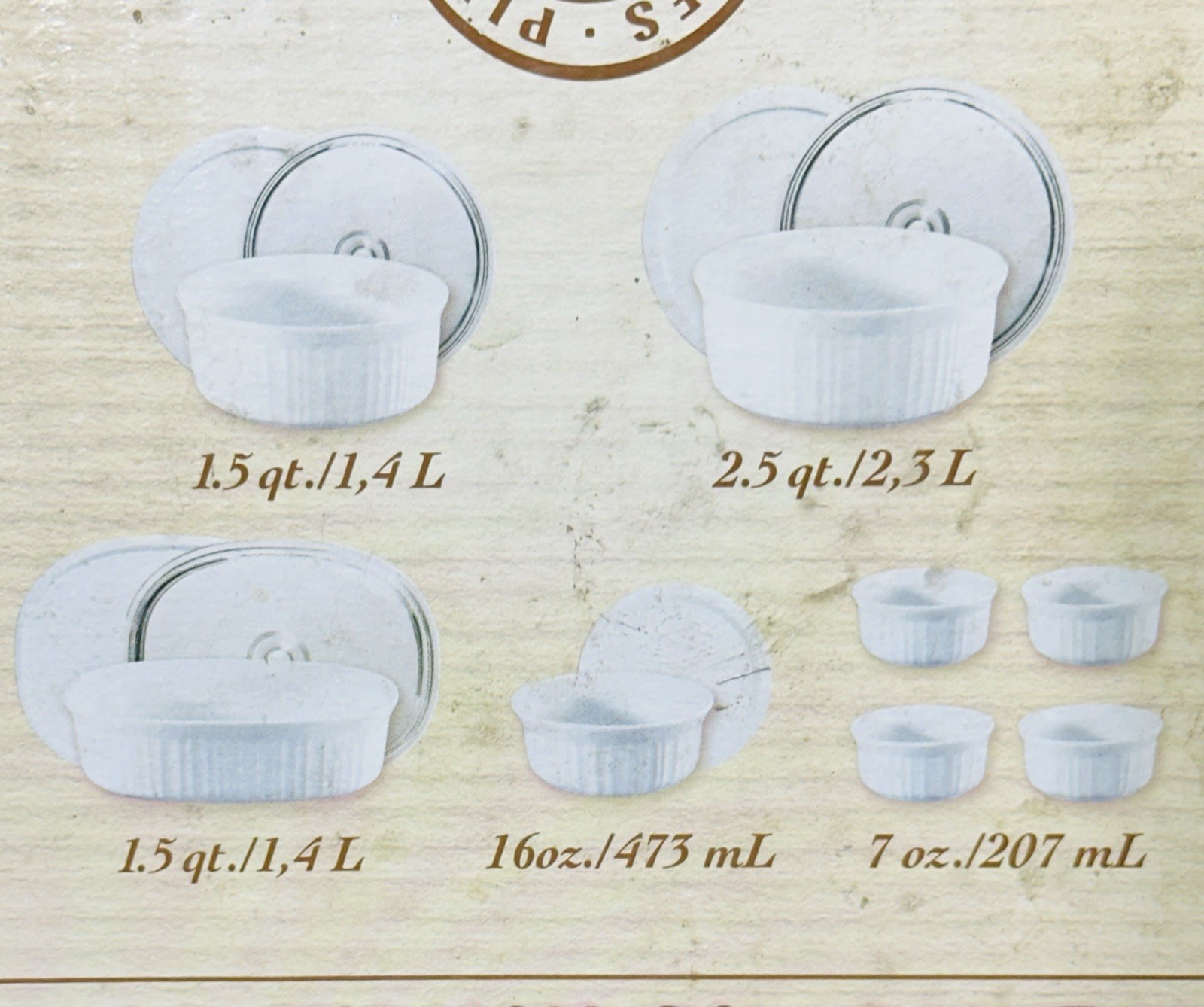 CorningWare French White 15-Piece Round/Oval Bakeware Set – Brand New