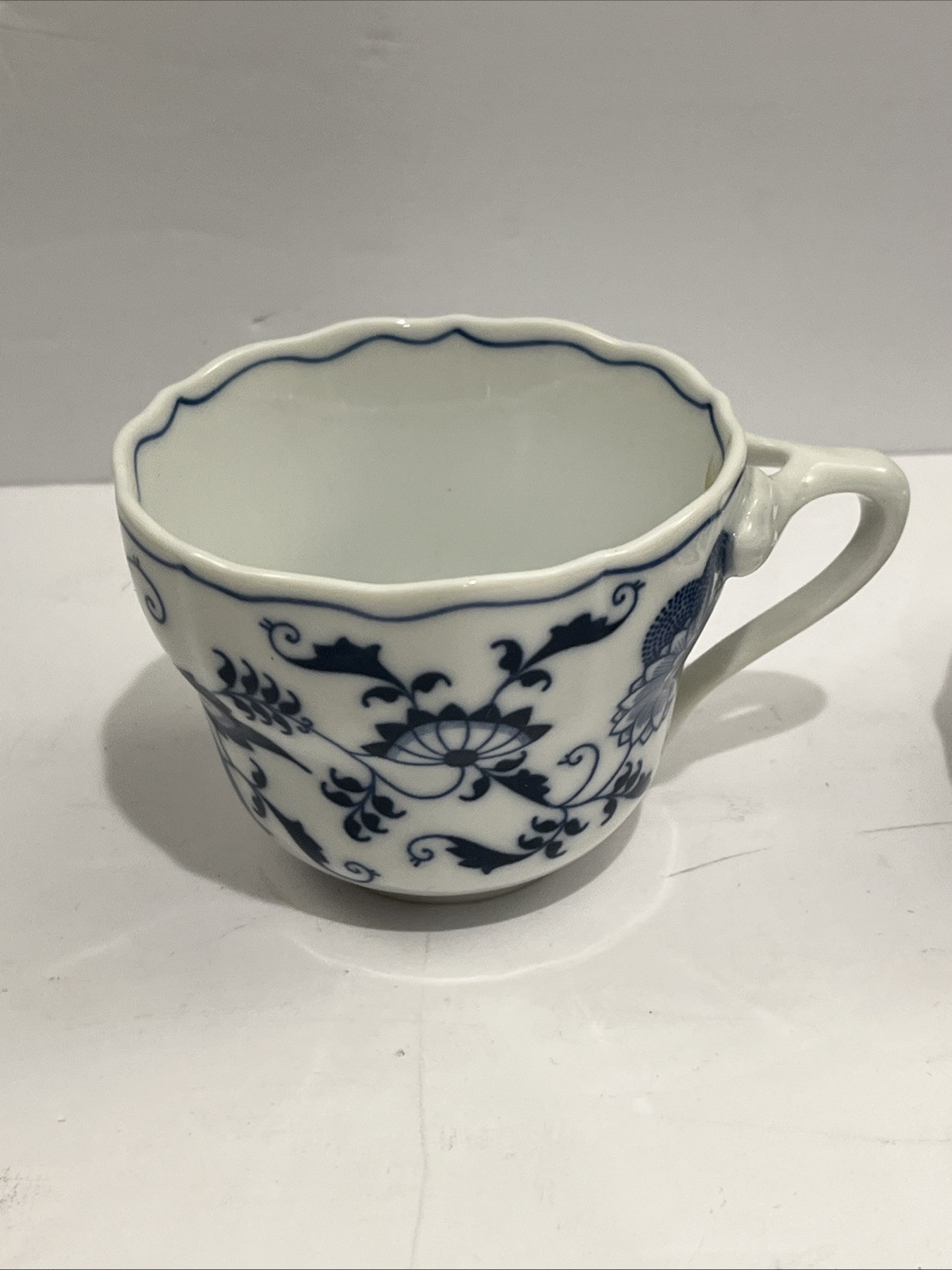 Blue Danube China Set Cup And Saucer w/ Ribbon / Banner Logo