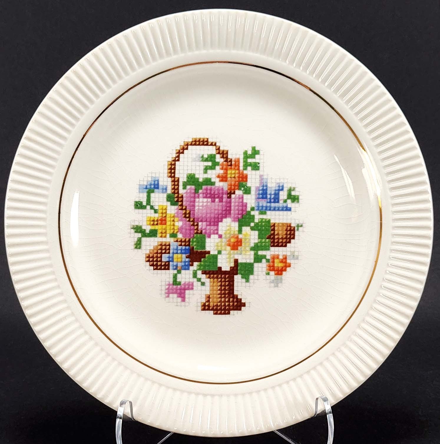 5 Mismatched China Salad Dessert Plates Granny Gallery Wall Display Crazed