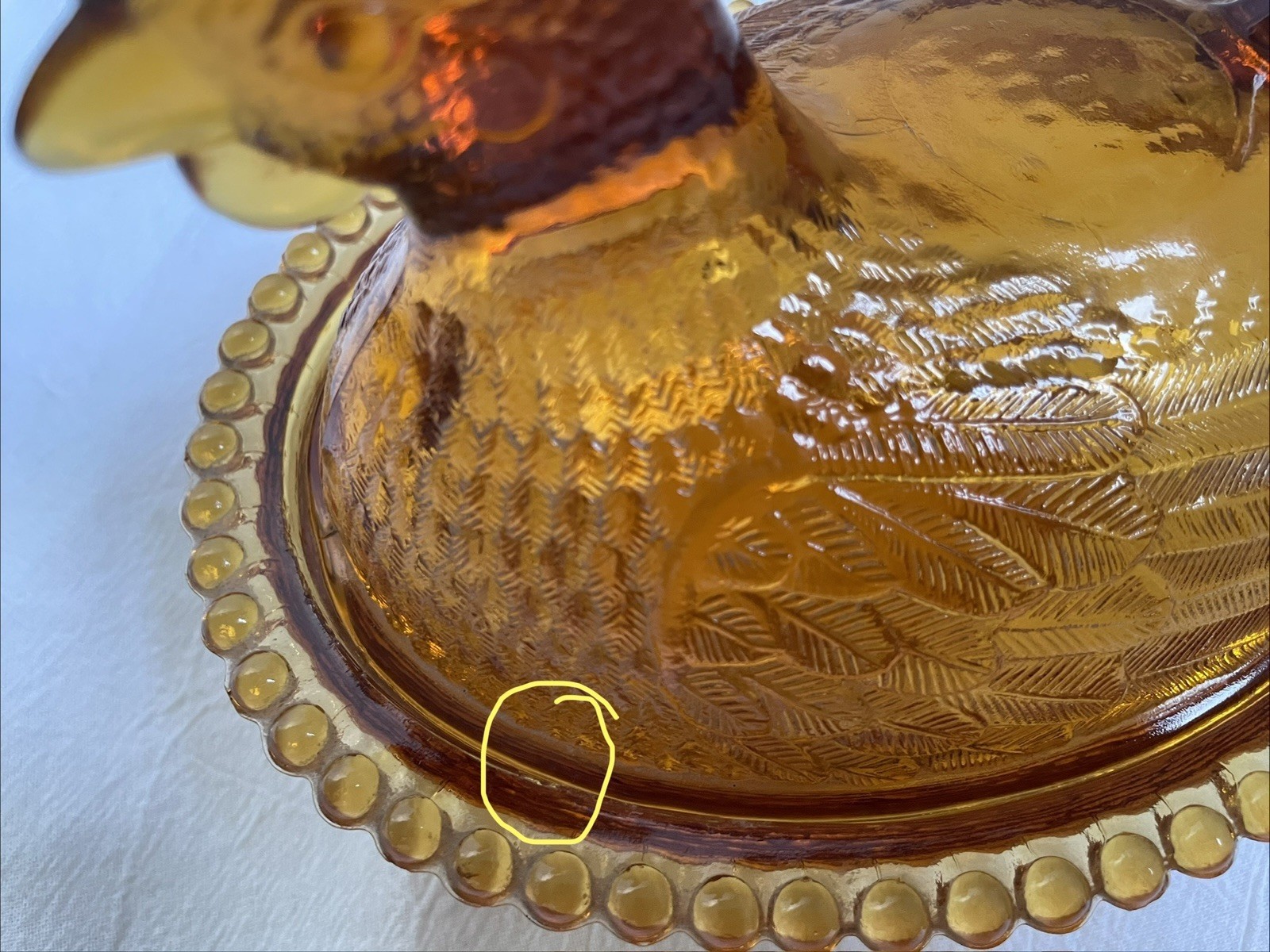Vintage Indiana Glass Hen On Nest Dish Amber Gold Color Cottage Core Granny Core