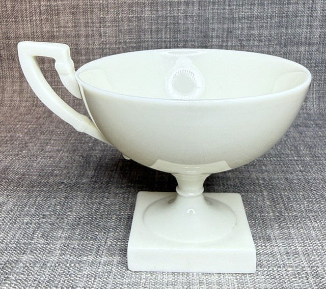 Lenox American Belleek Cup and Saucer Art Deco Style, Ivory Bone China