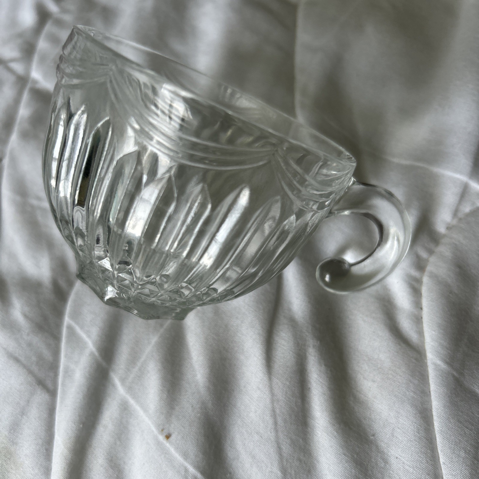 4 Vintage Glass Punch Bowl Cups Indiana Lancaster Colony Royal Drape Pattern