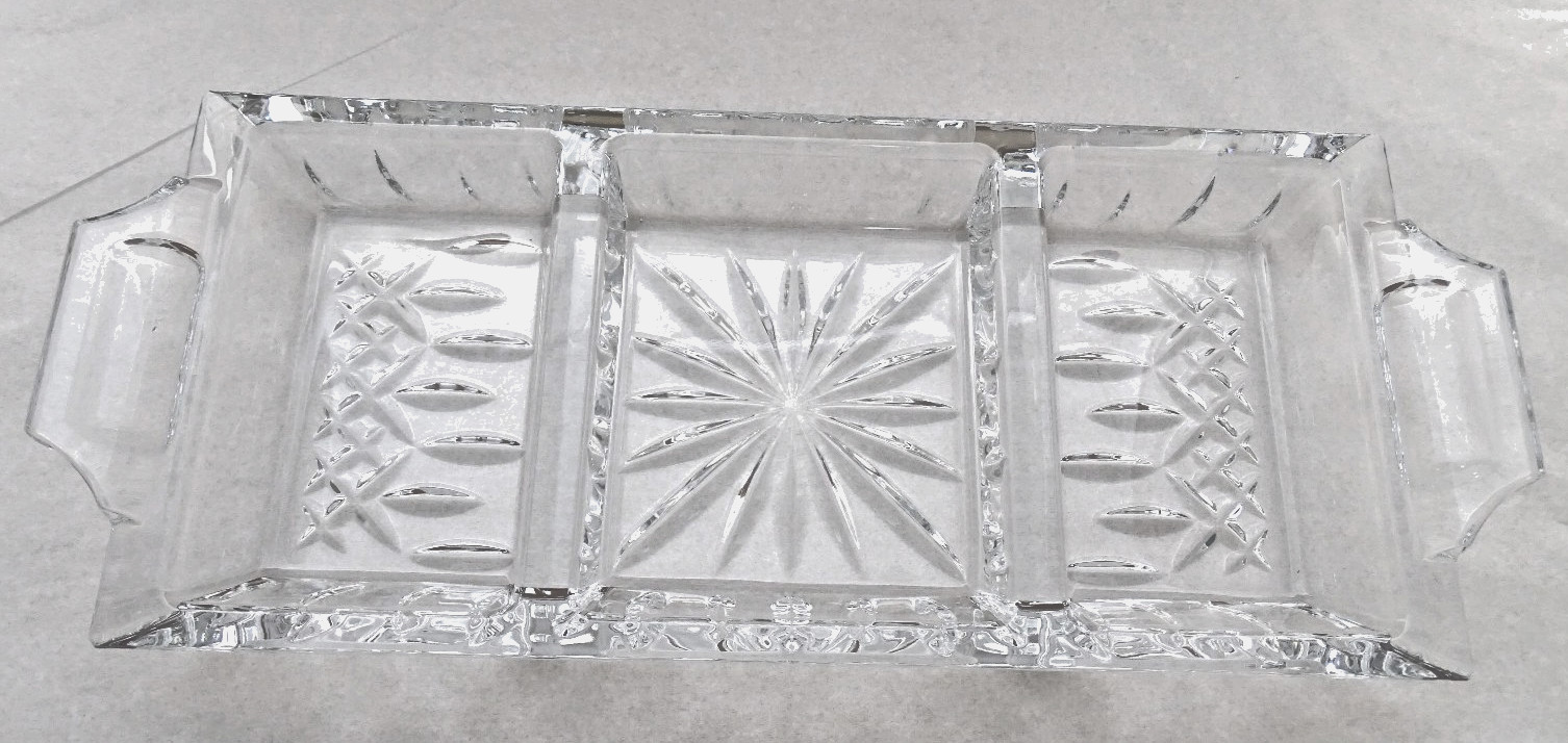 Waterford Crystal Lismore 3-Part Serving Dish / Free Shipping