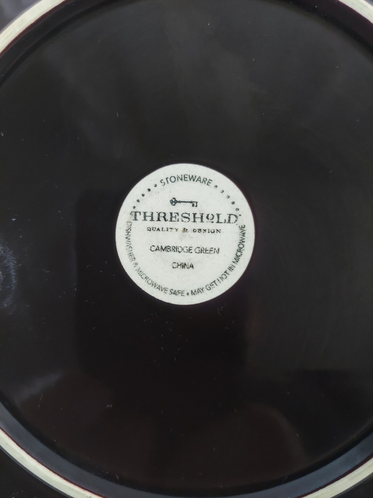 Lot of Four (4) Salad Plates Threshold Cambridge Green Stoneware 8 1/4 Inches.
