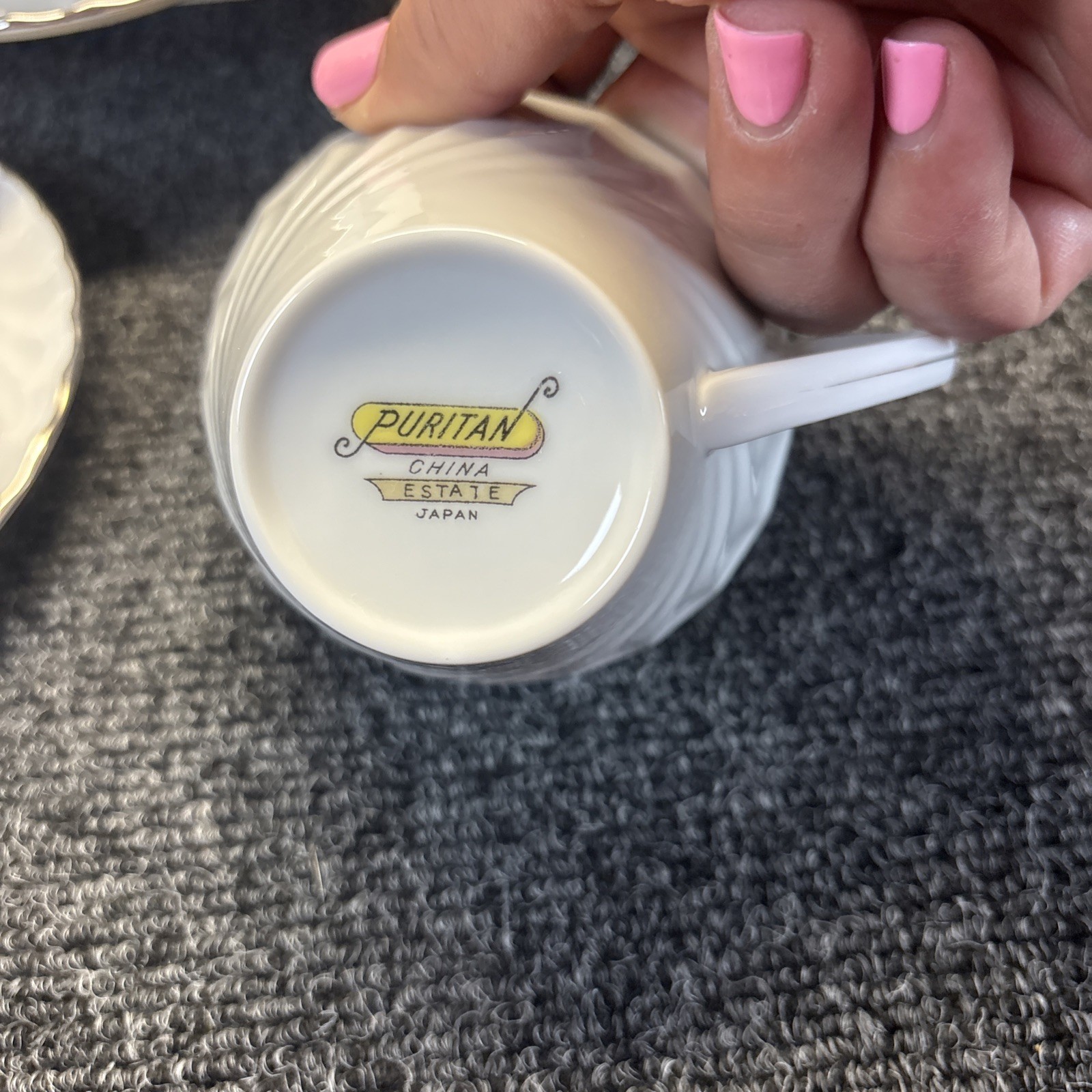 Vtg~Puritan China~Estate~Set of 2 Coffee/Tea Cups and Saucers
