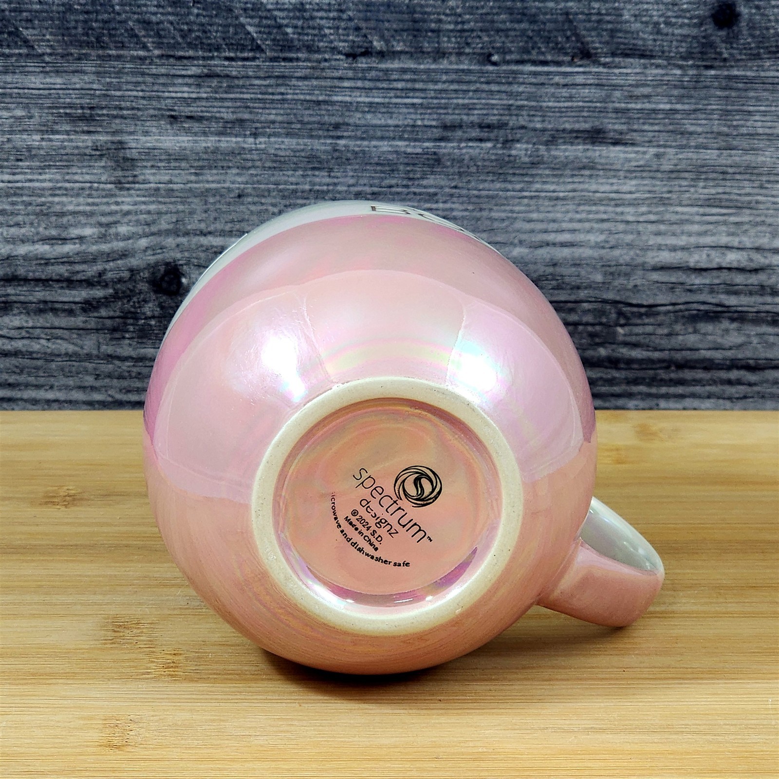 Bad & Boujee Mug Luster Glaze Pink Ceramic Coffee Cup Funny Glam Blue Sky 21oz