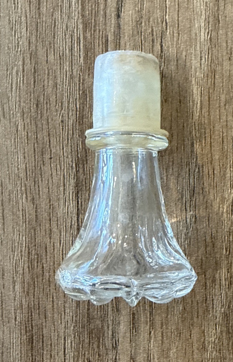 Vintage Clear Glass Oil/ Vinegar Bottle With Stopper-5 & 1/2 Inches Tall