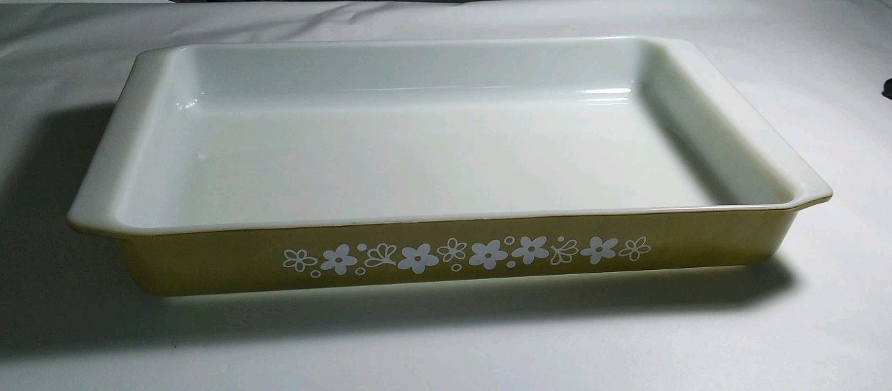 Vintage 933 Pyrex 13 1/2″ X 8 3/4″ Spring Blossom Crazy Daisy Baking Lasagna