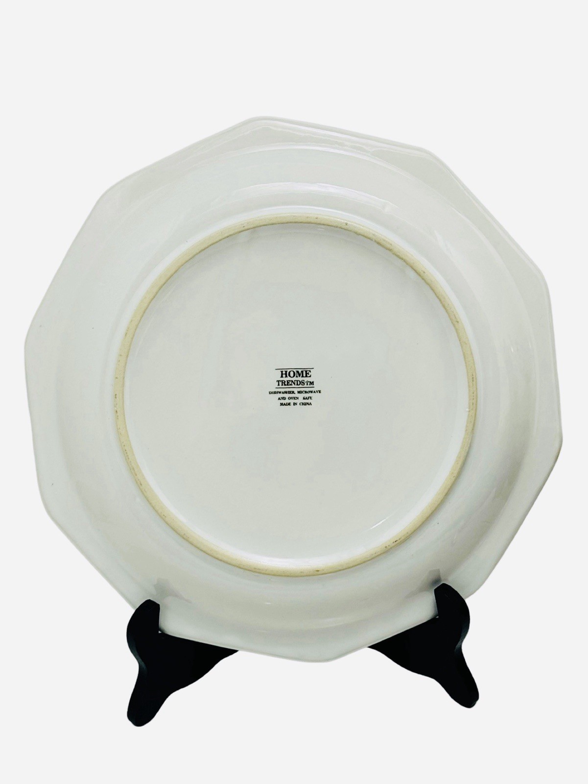Home Trends Dinner Plates White Octagon 10.5” Stoneware Lot Set Of 7 Plates