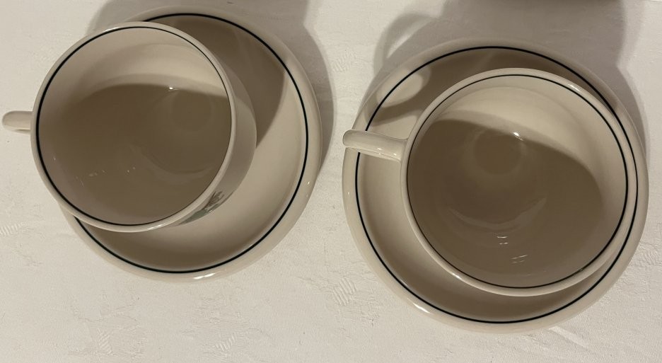 Set of 2 Epoch Wholesome Cup and Saucers, Fruit and Leaves