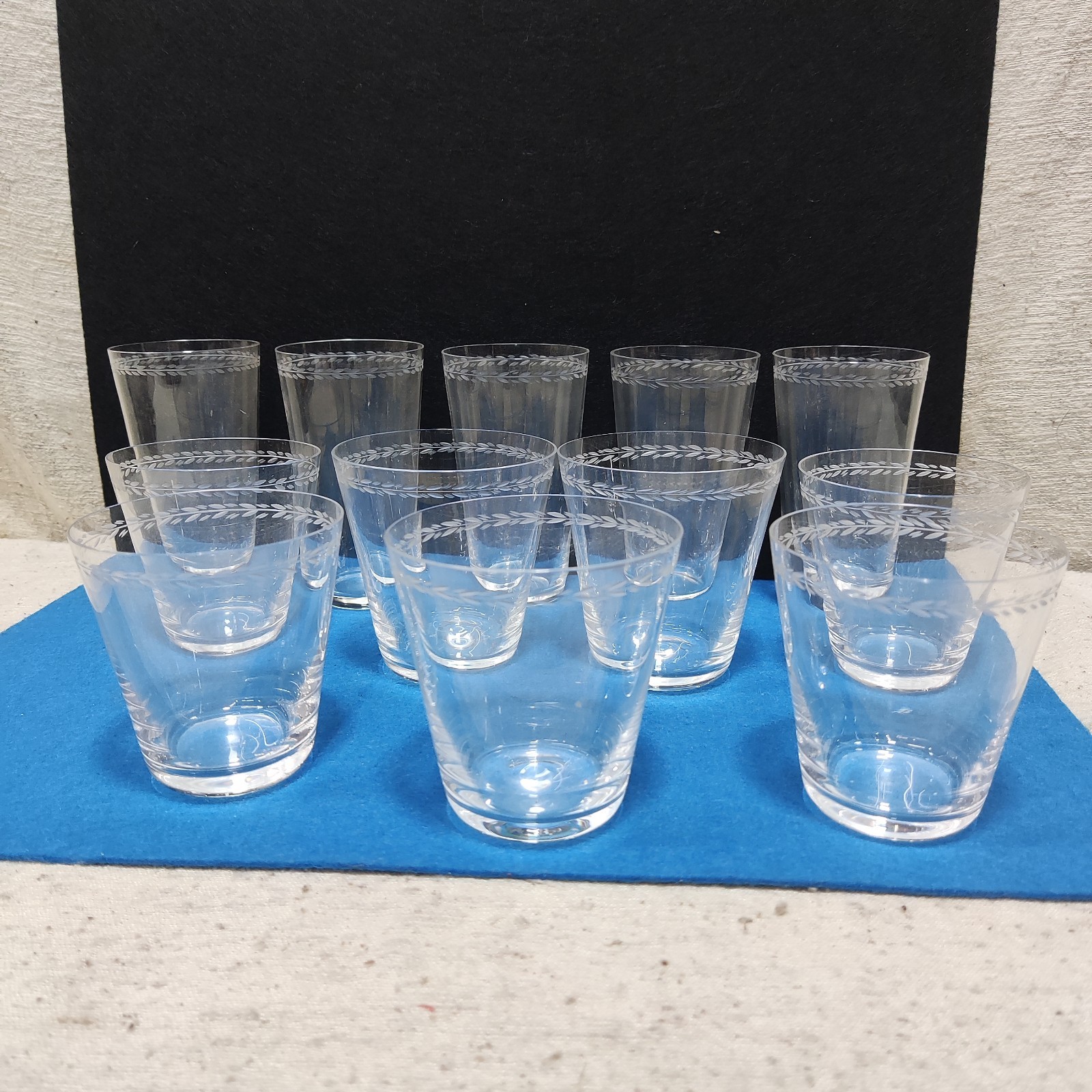 Art Deco Italian Luxury Crystal Glass Tumblers Mouth Blown Locchi Handmade Decor