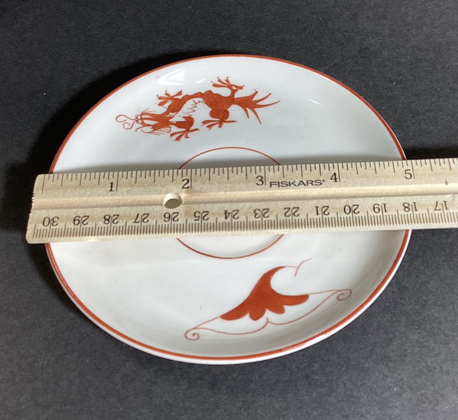 2 FREIBERGER Red Dragon porzellan Porcelain Demi Tasse 2 Cups & 2Saucers Germany