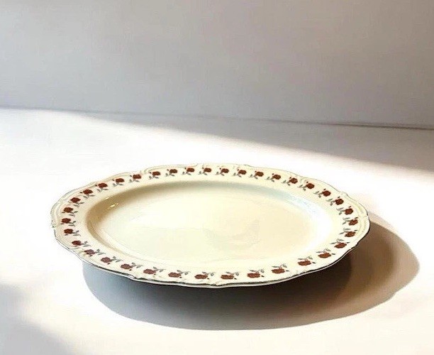Vintage Orleans Rose Garland Oval Platter, Made in Japan