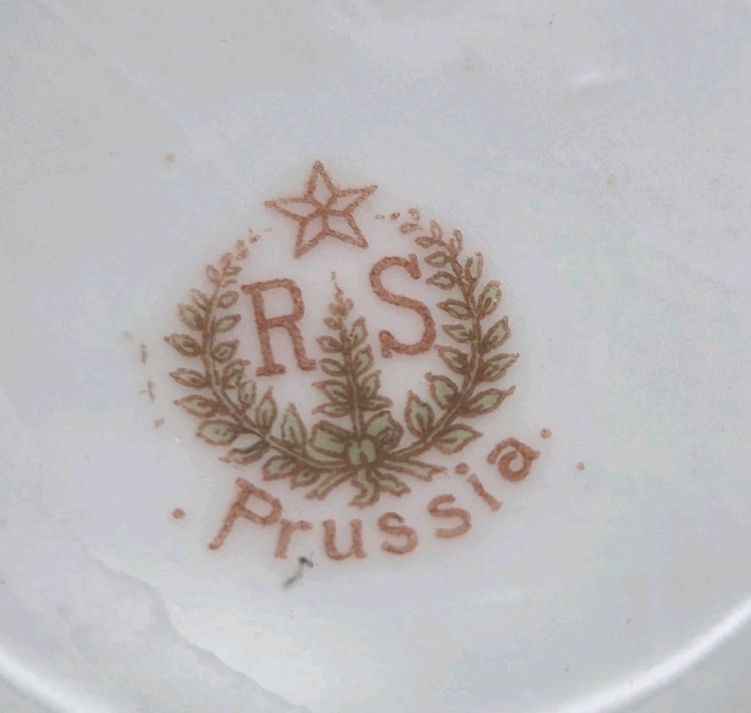 RS PRUSSIA Small Coffee Chocolate Demitasse Cup 3″ Foxglove Set of 3 Antique