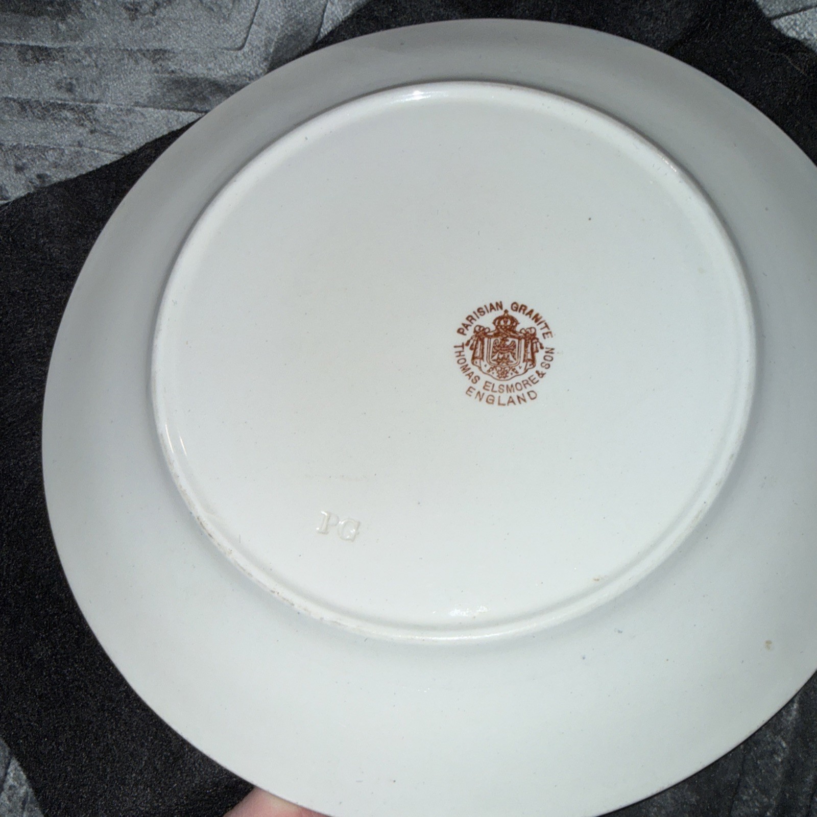 THOMAS ELSMORE & SON England Parisian Granite Aesthetic Blue 14” plate