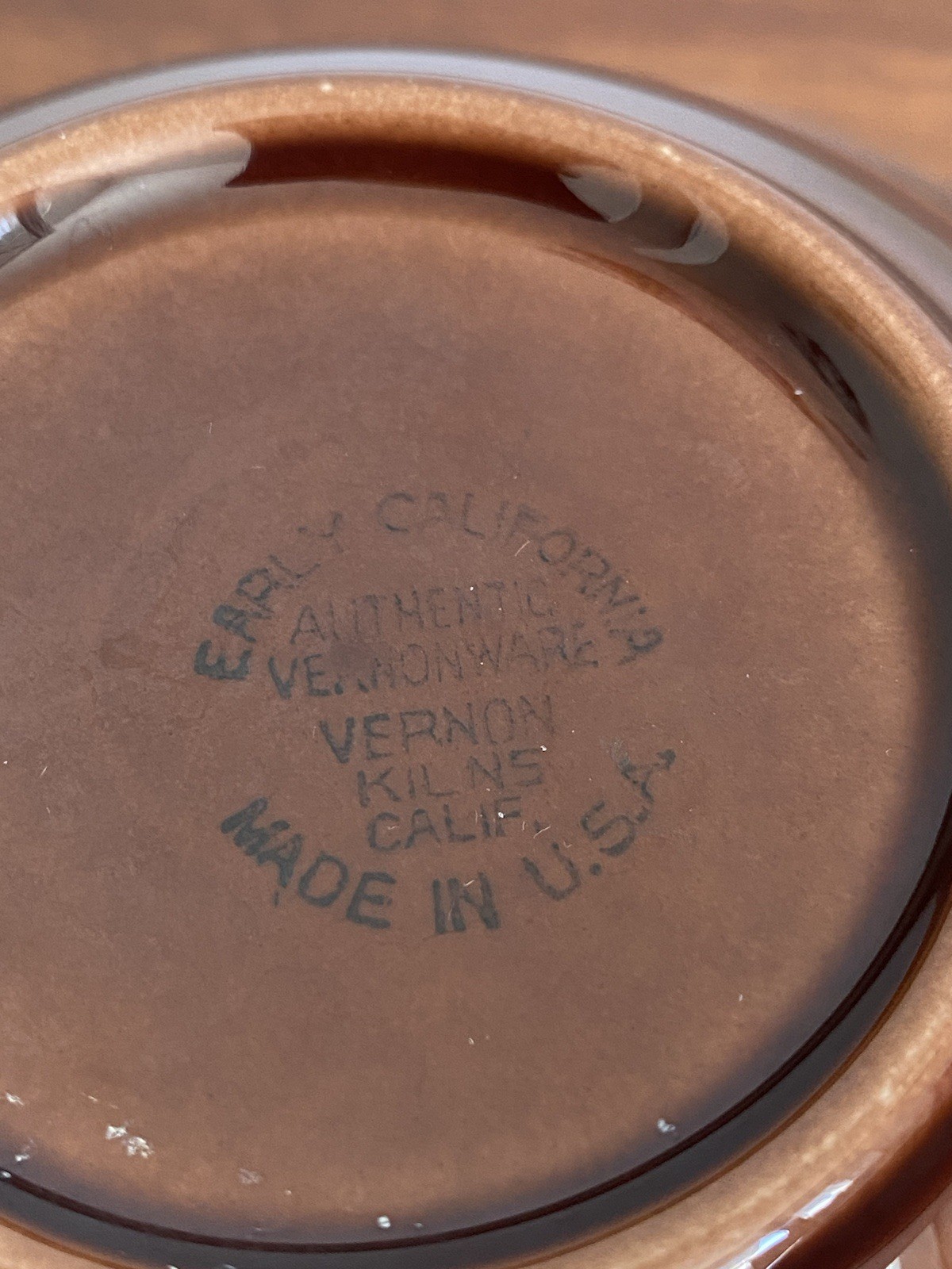 Set Of 6 Early California Brown Lugged Chowder Soup Bowls Vernon Kilns Vintage