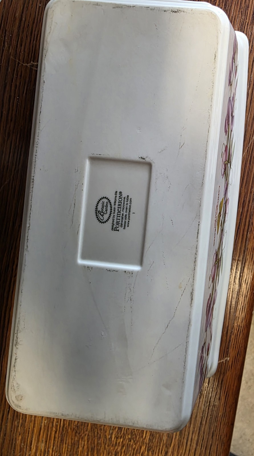 Portmeirion Botanic Garden 2.5 Qt Ceramic Rectangular Baking Dish Floral