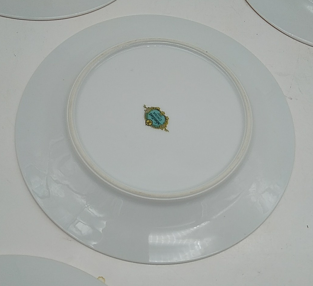 6 Noritake Pink Floral Salad or Dessert Plates White Pink Green Leaves Vintage