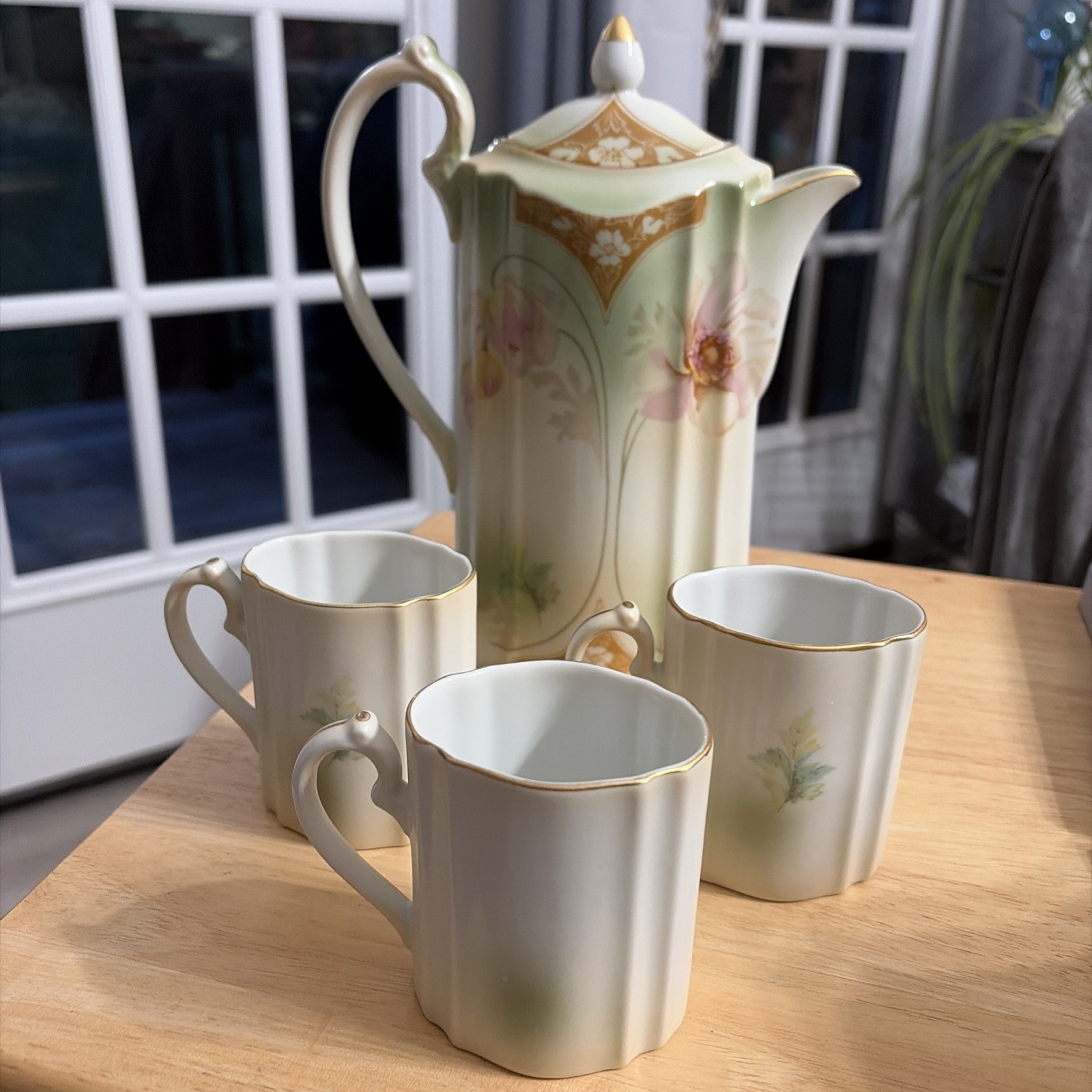 RS Prussia Chocolate Pot With 3 Cups Excellent