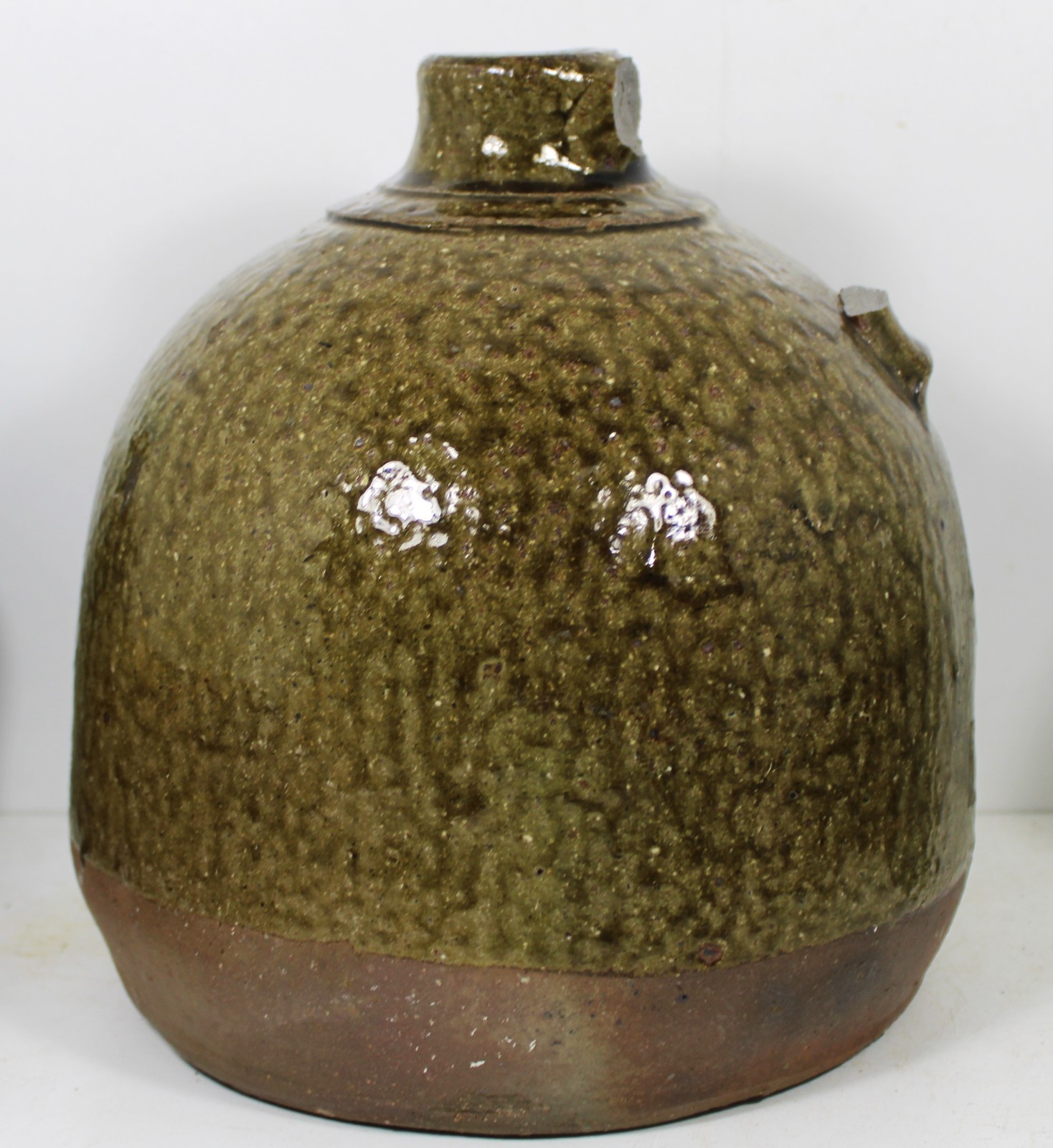 VINTAGE SOUTHERN POTTERY 1 GAL. BUGGY JUG GEORGIA DRIPPY GLAZE NO HANDLE