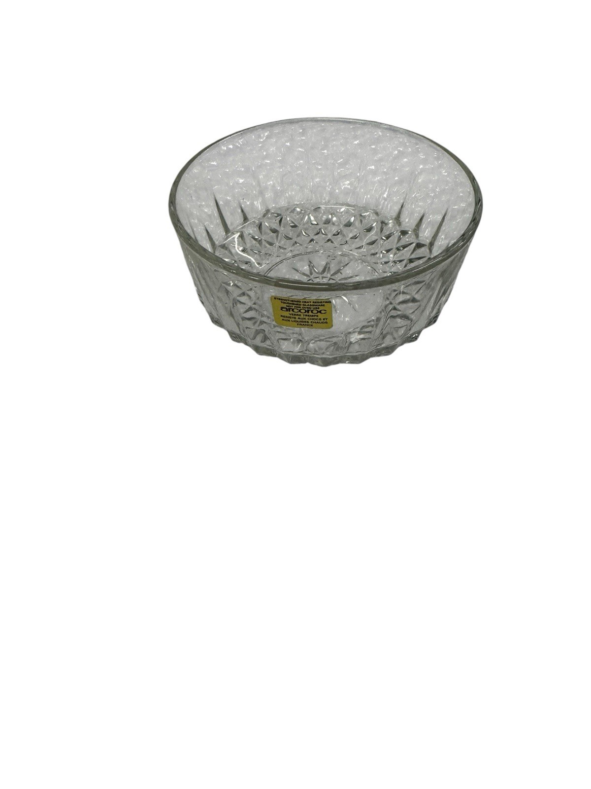 Set Of 5 Vintage Arcoroc France Small Bowl Dessert Fruit Cut Glass Starburst 4”