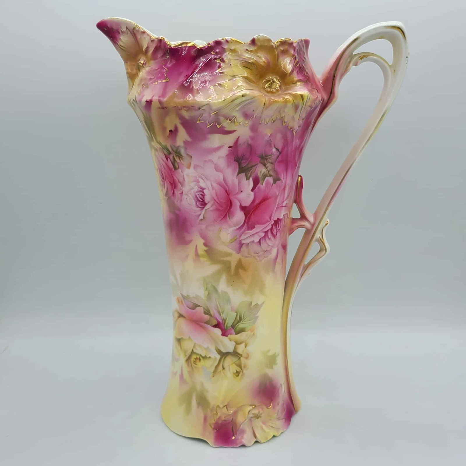 Antique RS Prussia Tankard Pitcher 11″H Art Nouveau. Excellent condition.
