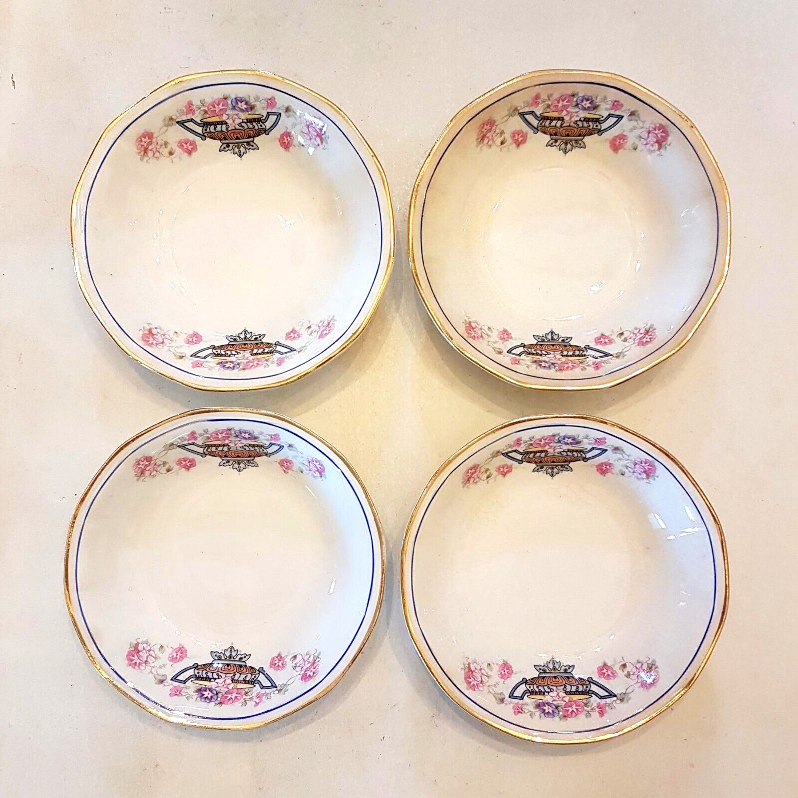 American Limoges Dishes LOT Blue Urn 20 pc Luncheon Service LIA-15 Sebring Ohio