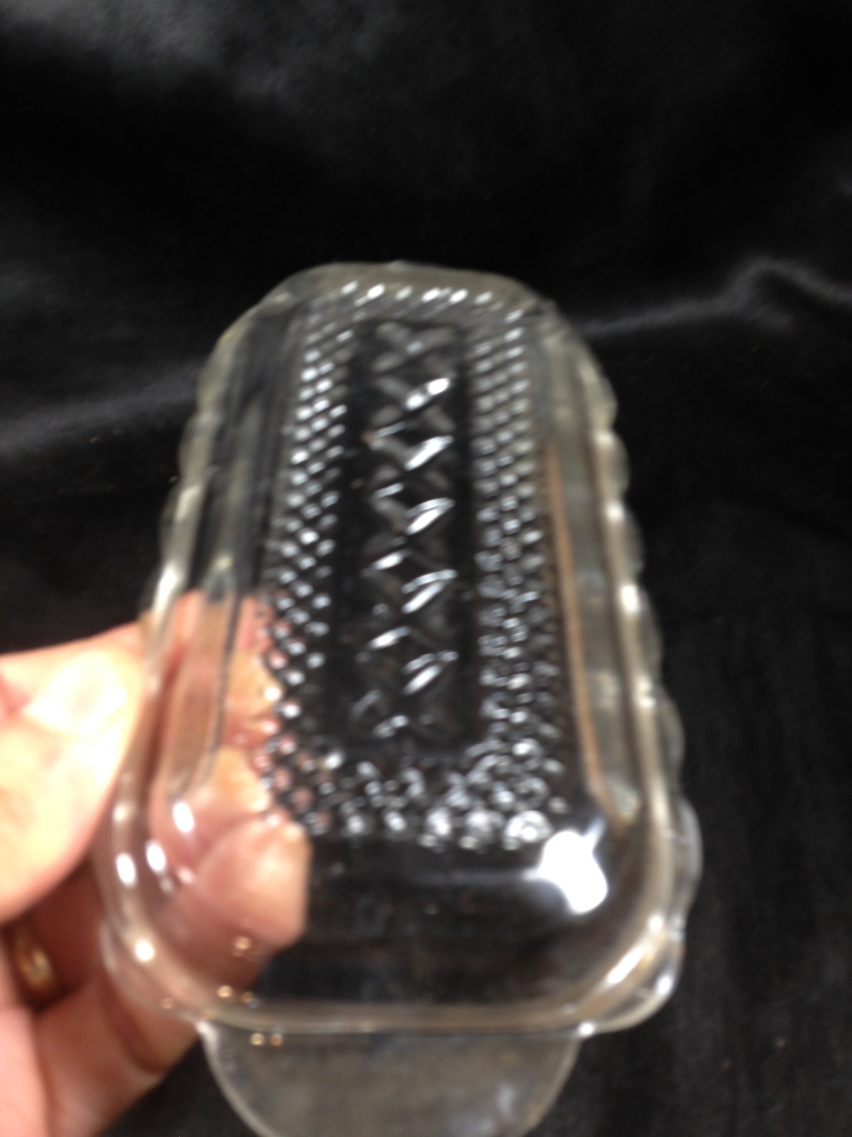 Vintage Anchor Hocking WEXFORD Clear Glass Covered Butter Dish
