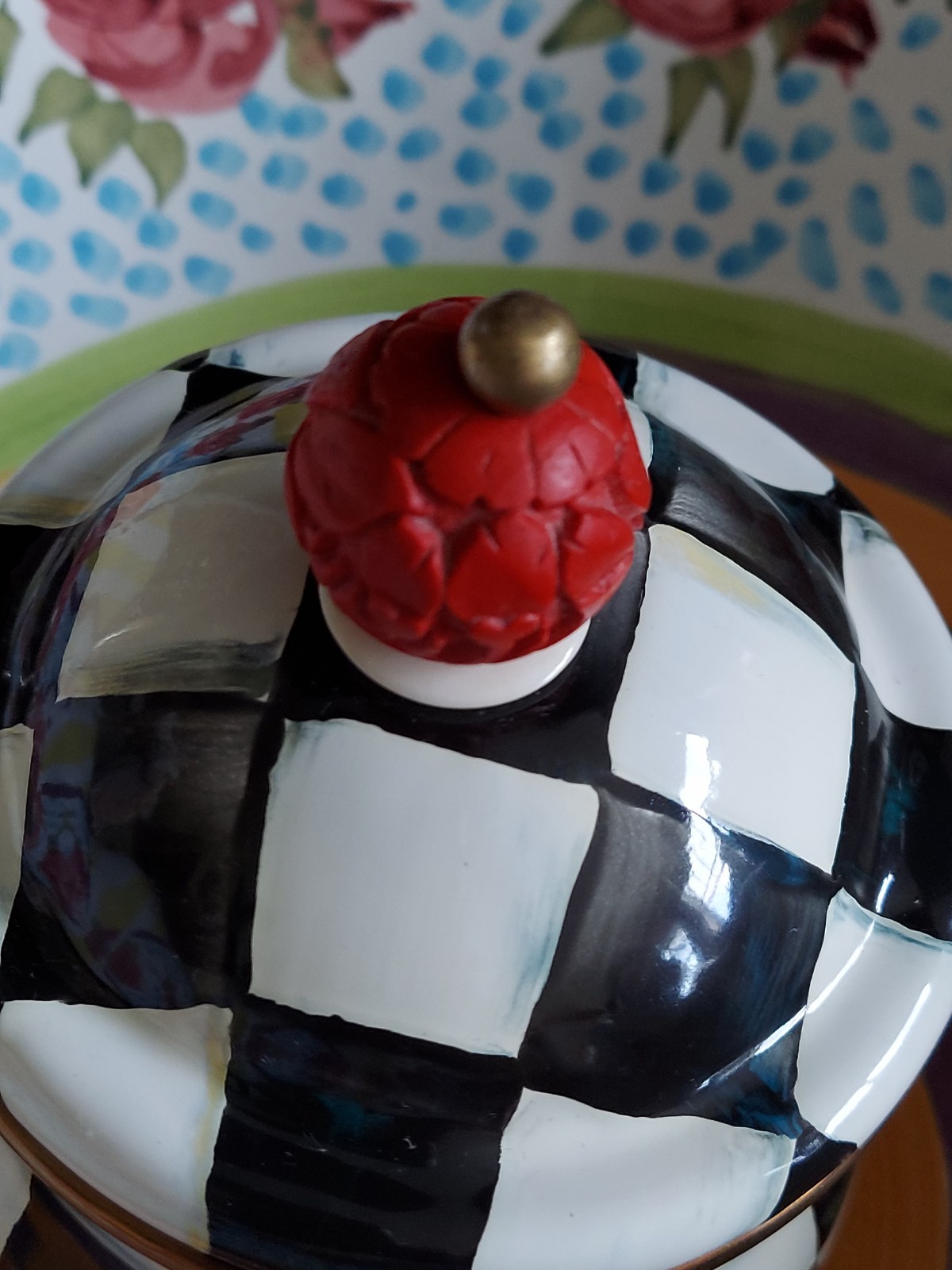 MacKenzie-Childs Courtly Check Sugar Bowl & Lid