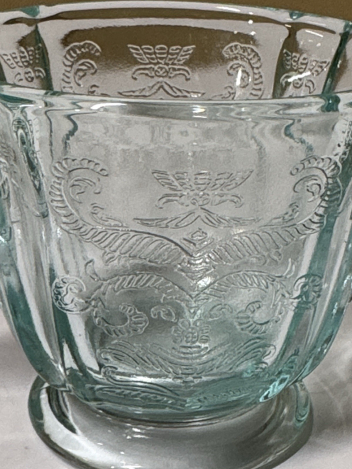 Indiana Glass Aqua Madrid Recollection Creamer and Sugar Set 3.25”