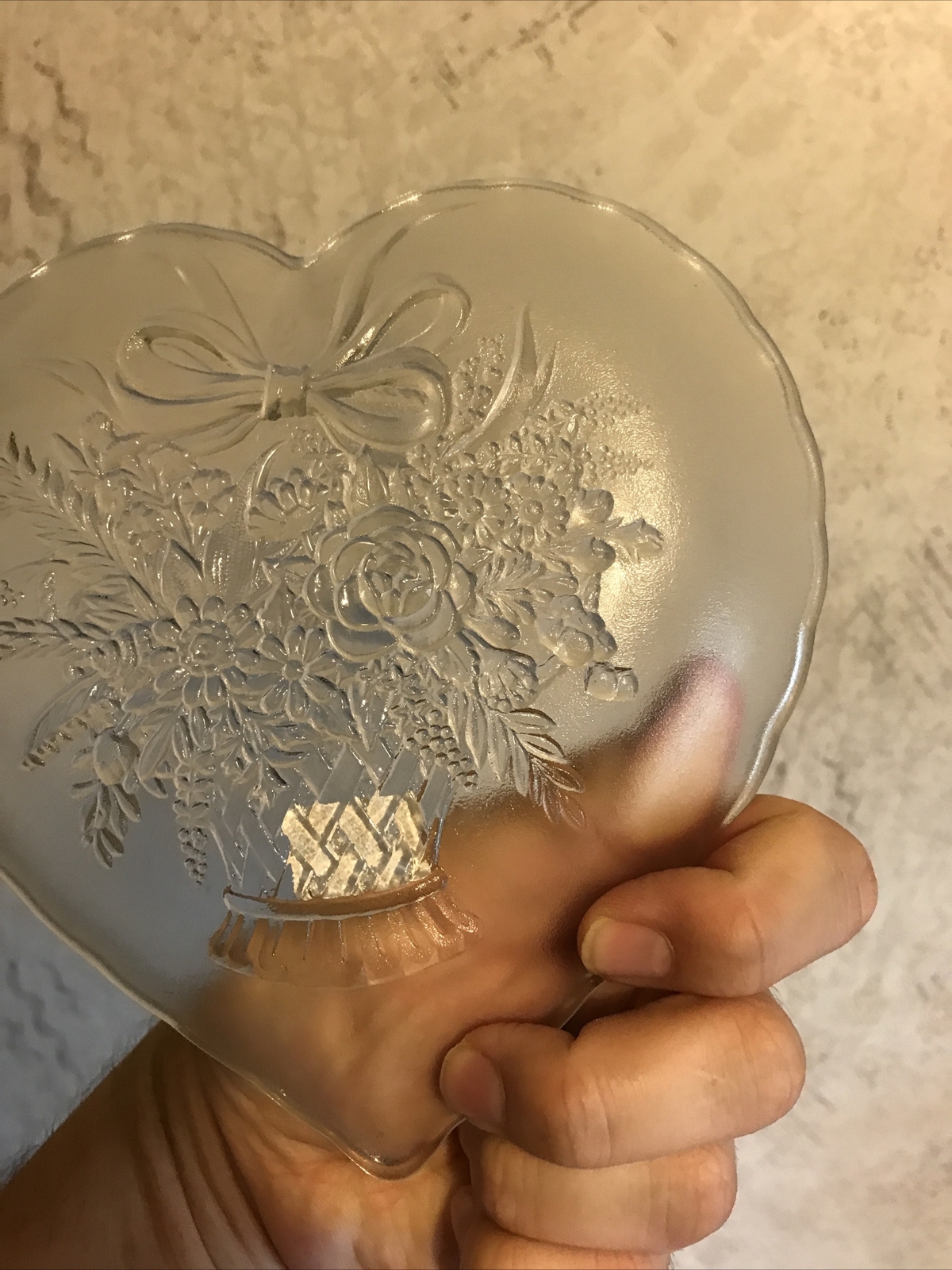 Mikasa Small Heart Shaped Clear Glass Dish Candy Trinket Jewelry Treasures