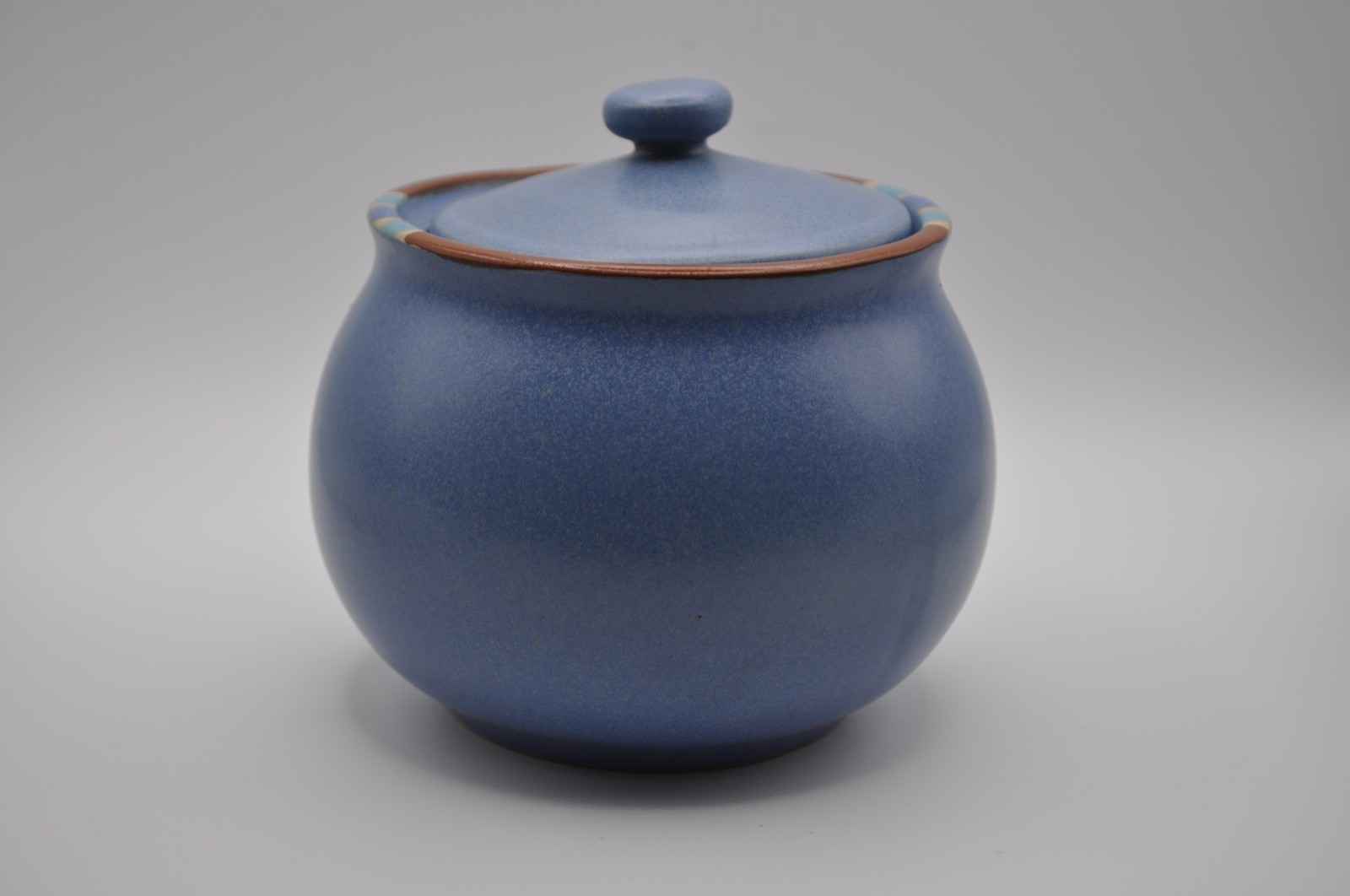 Dansk Sky Blue Mesa SUGAR BOWL W/LID Portugal-Scandinavian Design-2 Pc