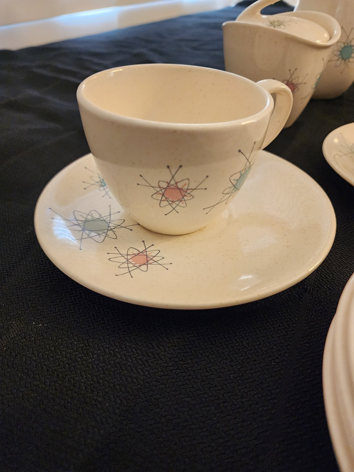 Vintage Grant Crest Tempo Atomic Starburst Set – 1950s USA MCM Speckled Lot