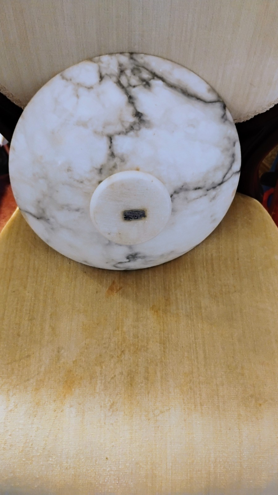 Vintage Italian Alabaster White Marble Compote Fruit Bowl Centerpiece