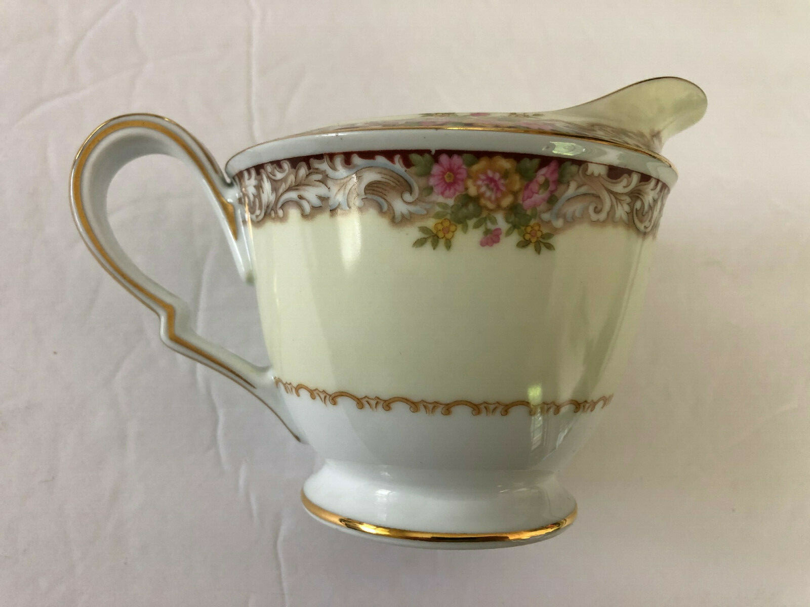 Noritake China Harmony 3906 Gold Trim, Red Floral Border – CREAMER