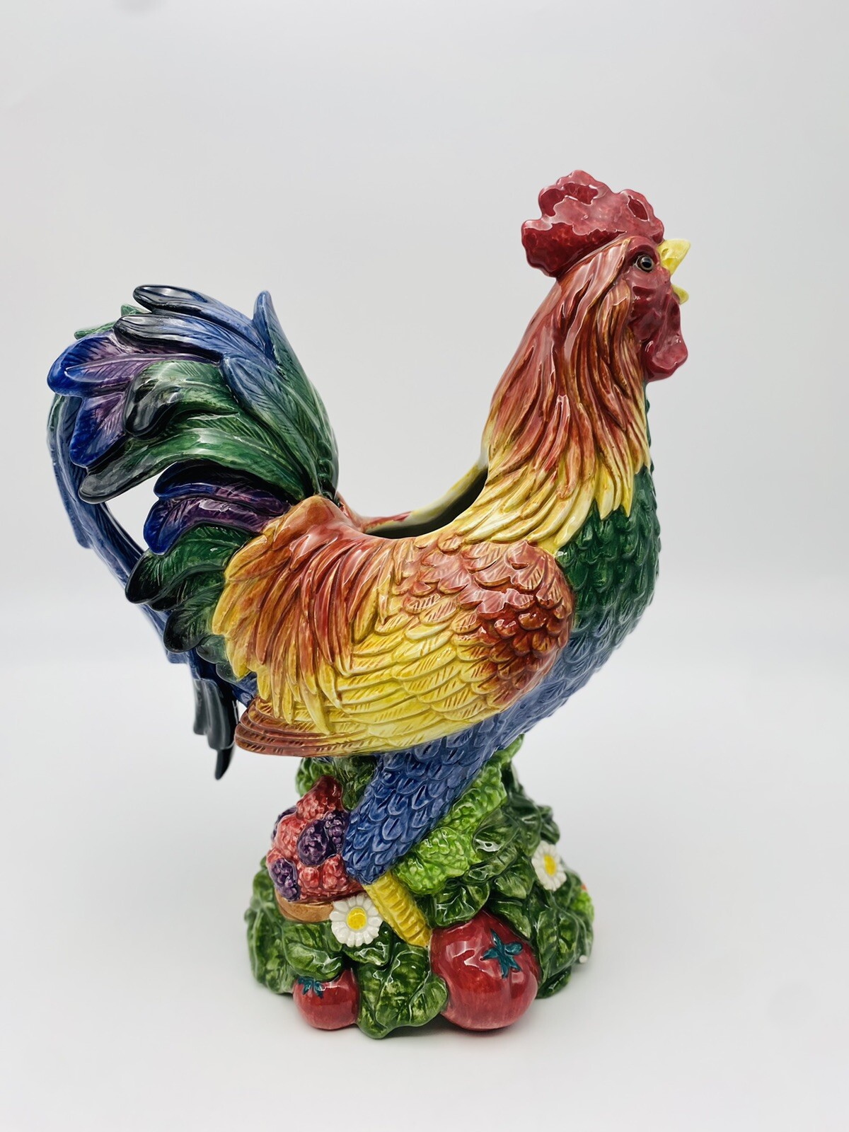 Fitz & Floyd Classics Country Gourmet Rooster 12” Tall Pitcher / Centerpiece