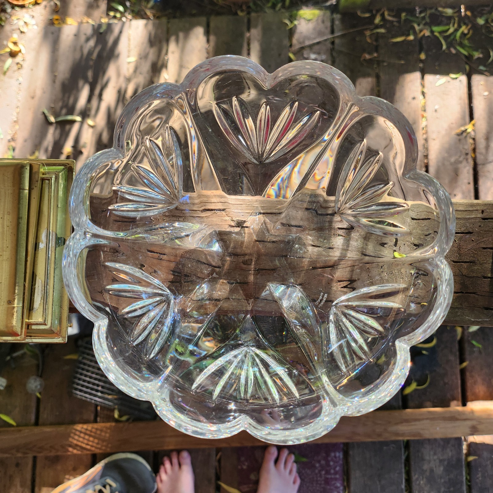 Vintage Waterford Marquis Bowl Sweet Memories Scalloped Rim Heart Design 1980s