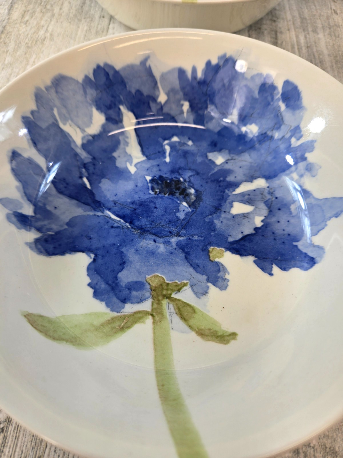 Royal Stafford Blue Poppy Soup Bowls set of 2 England