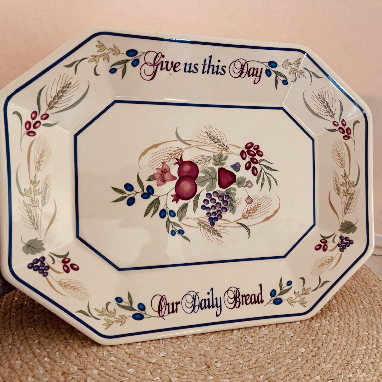 Lenox Harvest Celebration Bread Platter “Give Us This Day” 1994