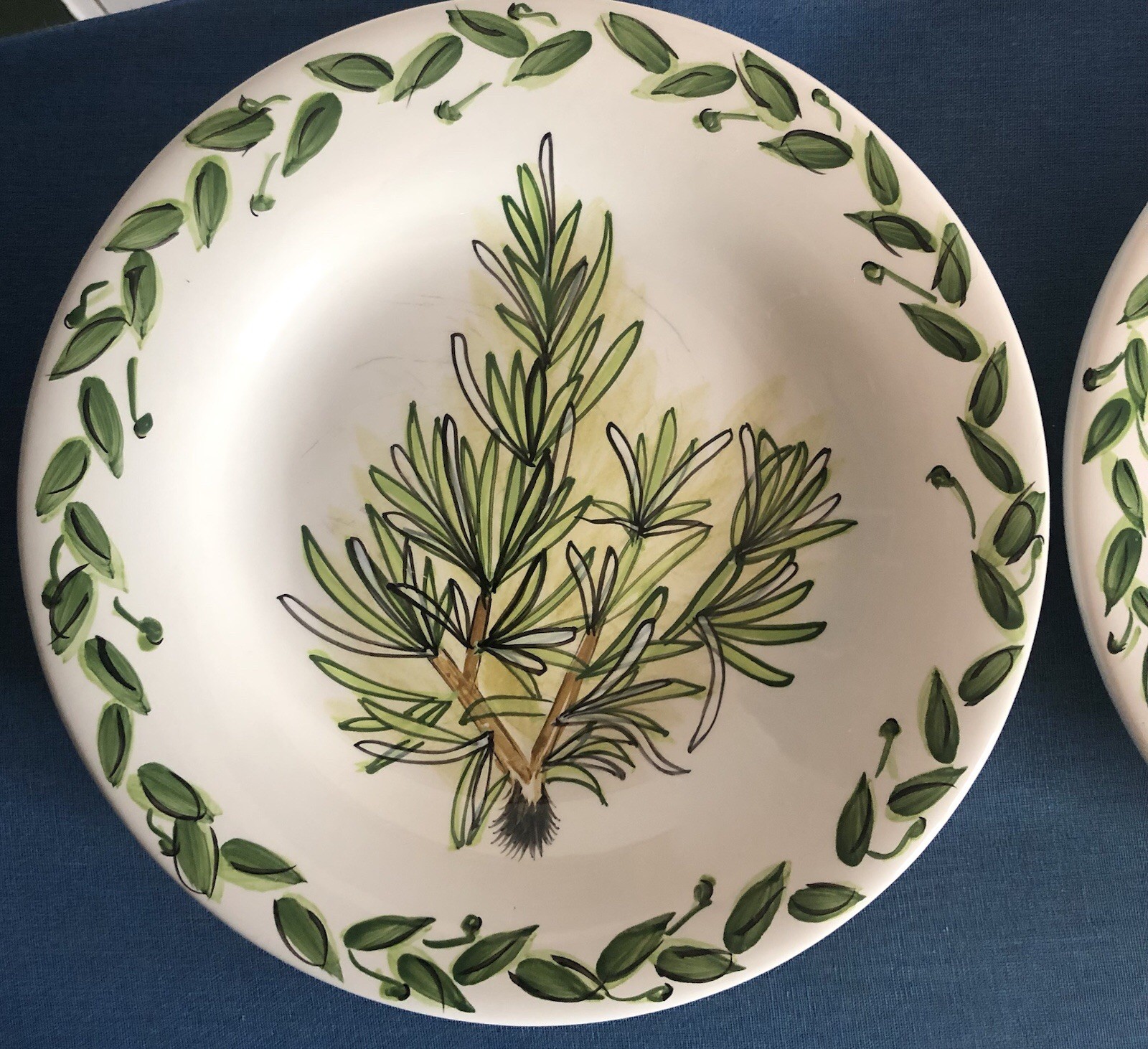 3-Piece Botanical Herbs Plate Set By Tabletops Unlimited Featuring Herb Designs