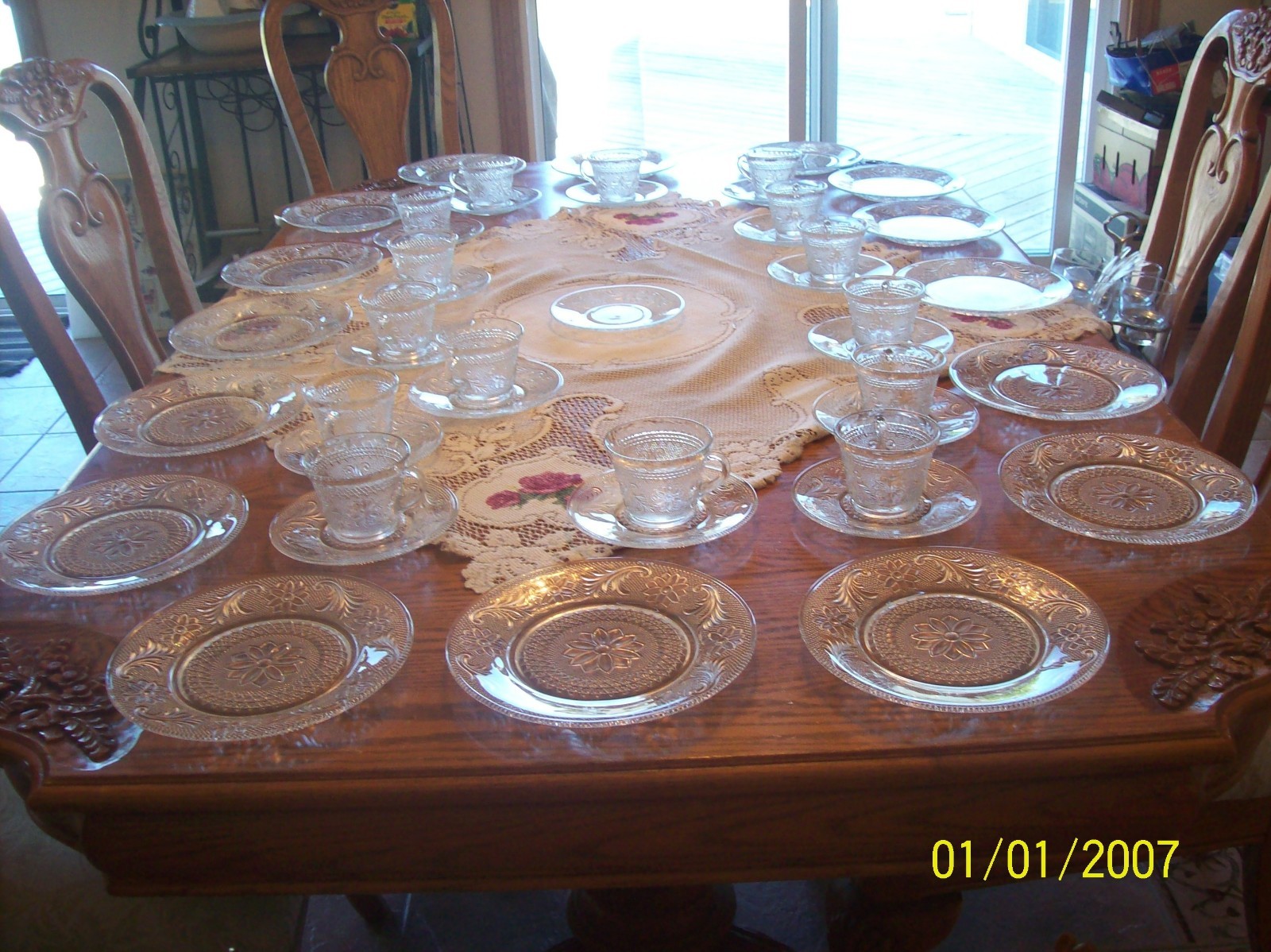 Tiara Sandwich Pattern By Indiana Glass Clear 47 Piece Grouping Luncheon Snack