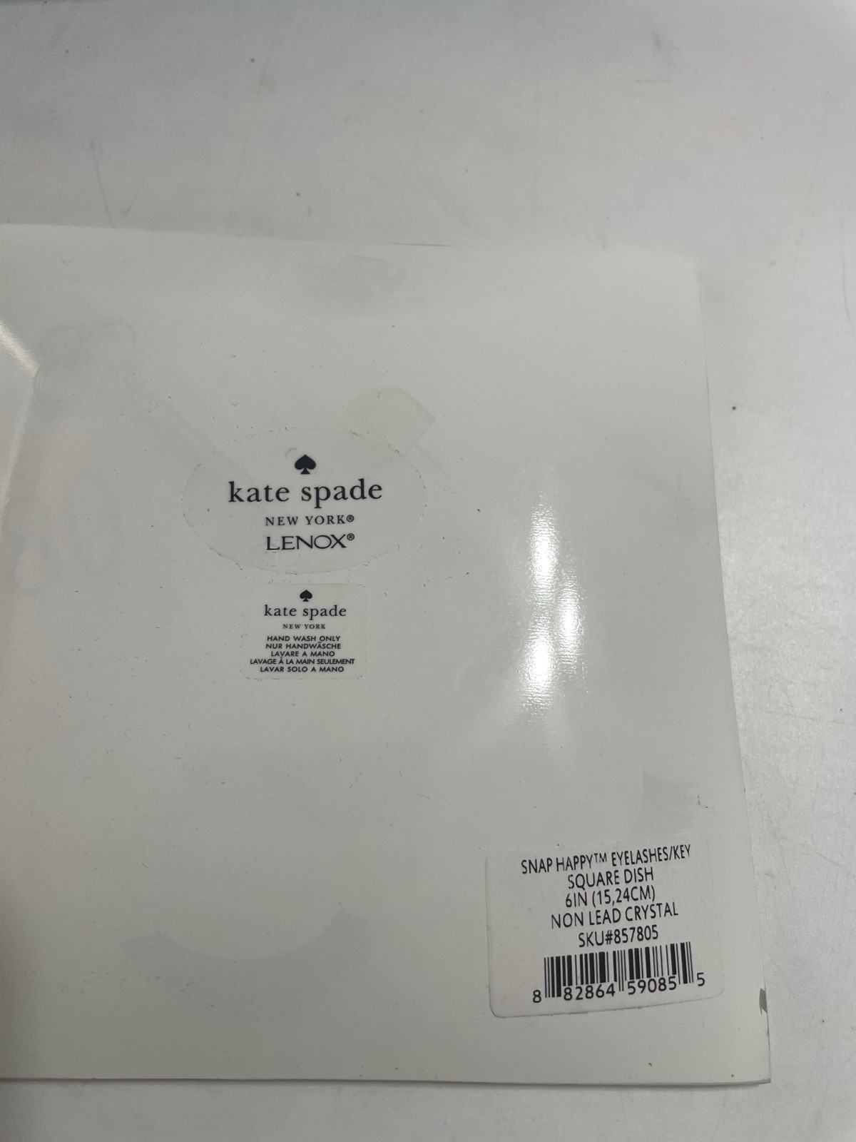 Kate Spade Lenox Snap Happy Eyelashes Key Square Dish Plate 6×6 NIB