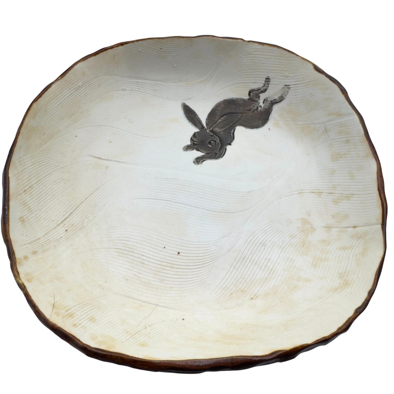 Handmade Ceramic Rabbit Hare Dish Asymmetrical Porcelain Stoneware