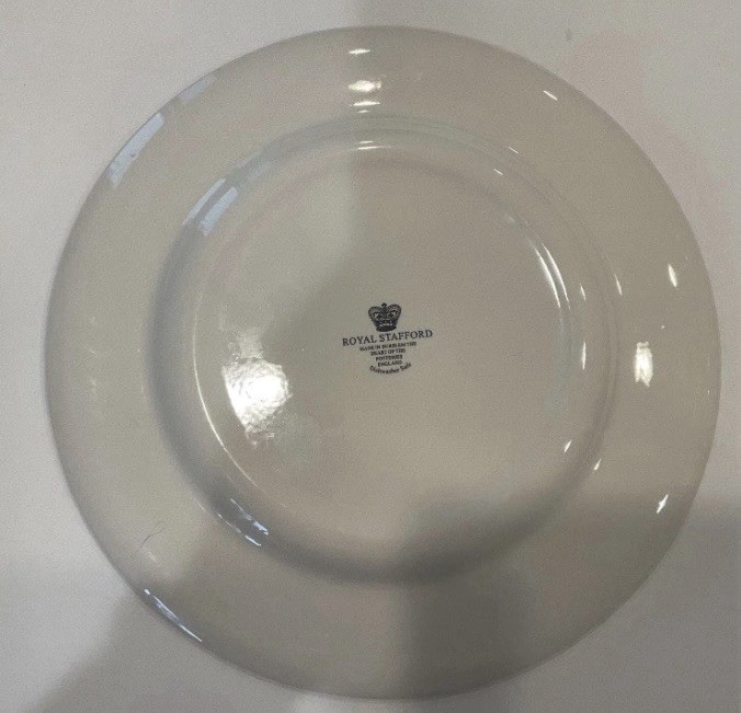 (4) Royal Stafford Pink Floral Dinner Plates RARE Made In England New Set Of 4